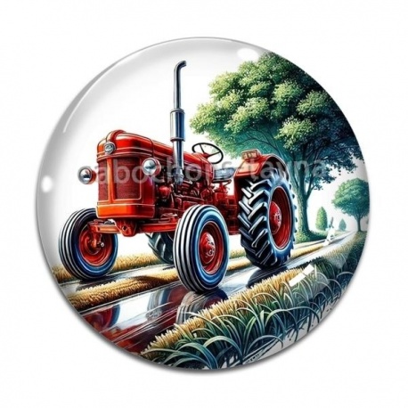 Cabochon Verre - tracteur