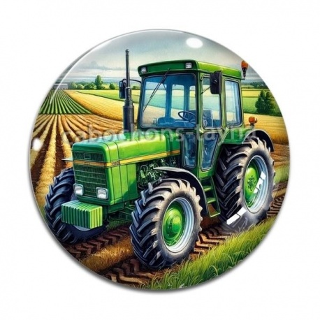 Cabochon Verre - tracteur