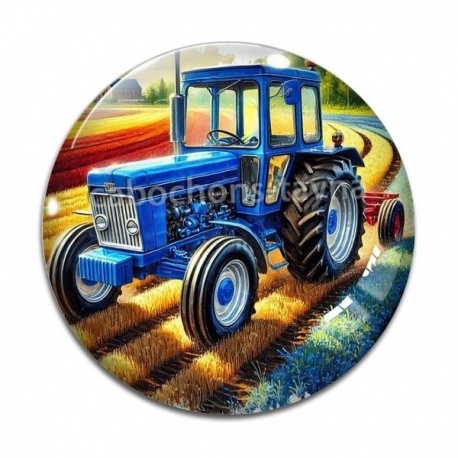 Cabochon Verre - tracteur