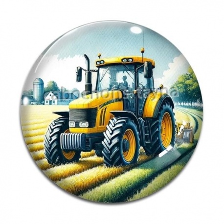 Cabochon Verre - tracteur