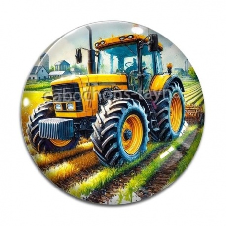 Cabochon Verre - tracteur