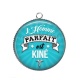 Pendentif Cabochon Argent - l'homme parfait est kiné