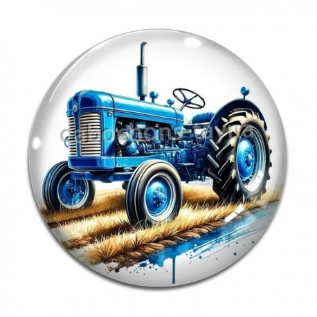 Cabochon Verre - tracteur