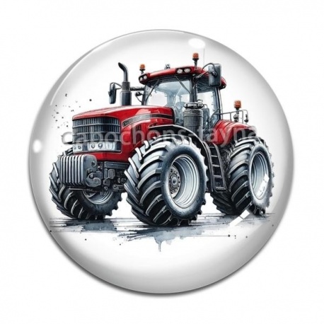 Cabochon Verre - tracteur