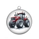 Pendentif Cabochon Argent - tracteur