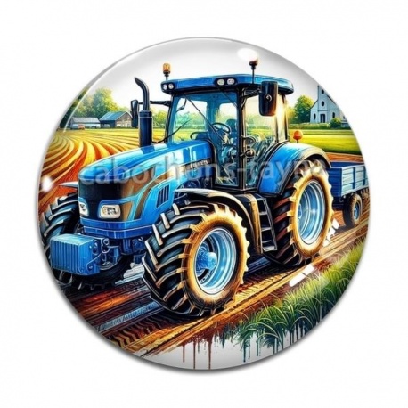 Cabochon Verre - tracteur