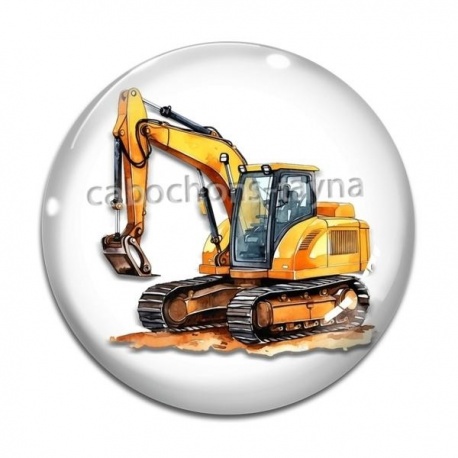 Cabochon Verre - tractopelle