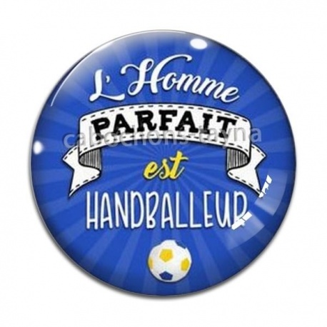 Cabochon Verre - l'homme parfait est handballeur