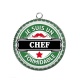 Pendentif Cabochon Argent - je suis un chef formidable