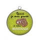 Pendentif Cabochon Argent - quand je serais grande je serai archéologue