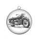 Pendentif Cabochon Argent - moto