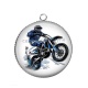 Pendentif Cabochon Argent - moto