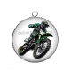 Pendentif Cabochon Argent - moto