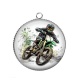 Pendentif Cabochon Argent - moto