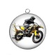 Pendentif Cabochon Argent - moto