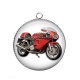 Pendentif Cabochon Argent - moto