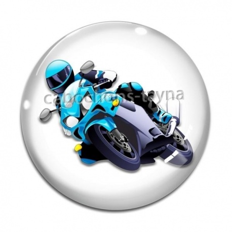 Cabochon Verre - motard 