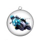 Pendentif Cabochon Argent - motard 