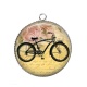 Pendentif Cabochon Argent - vélo