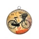 Pendentif Cabochon Argent - vélo