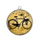 Pendentif Cabochon Argent - vélo