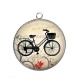 Pendentif Cabochon Argent - vélo