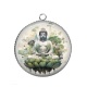 Pendentif Cabochon Argent - méditation