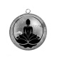 Pendentif Cabochon Argent - méditation
