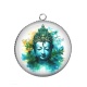 Pendentif Cabochon Argent - méditation