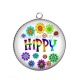 Pendentif Cabochon Argent - hippy