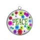 Pendentif Cabochon Argent - peace