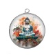 Pendentif Cabochon Argent - méditation