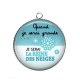 Pendentif Cabochon Argent - quand je serais grande je serai la reine des neiges
