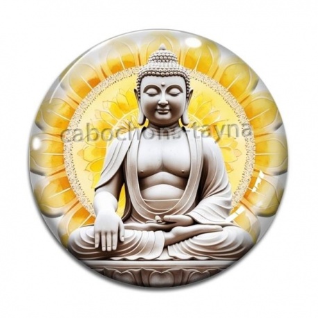 Cabochon Verre - bouddha méditation