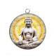 Pendentif Cabochon Argent - bouddha méditation