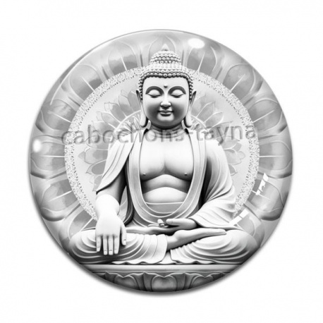 Cabochon Verre - bouddha méditation