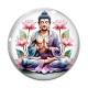 Cabochon Verre - bouddha méditation