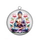 Pendentif Cabochon Argent - bouddha méditation