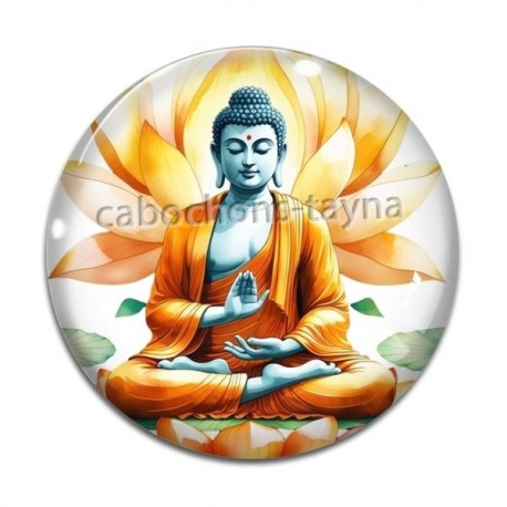 Cabochon Verre - bouddha méditation