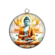 Pendentif Cabochon Argent - bouddha méditation