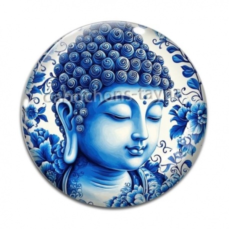 Cabochon Verre - bouddha méditation