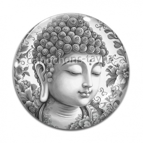 Cabochon Verre - bouddha méditation