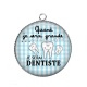 Pendentif Cabochon Argent - quand je serais grande je serai dentiste