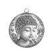 Pendentif Cabochon Argent - bouddha méditation