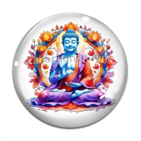 Cabochon Verre - bouddha méditation