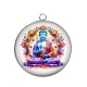 Pendentif Cabochon Argent - bouddha méditation