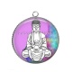 Pendentif Cabochon Argent - bouddha méditation