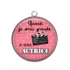 Pendentif Cabochon Argent - quand je serais grande je serai actrice