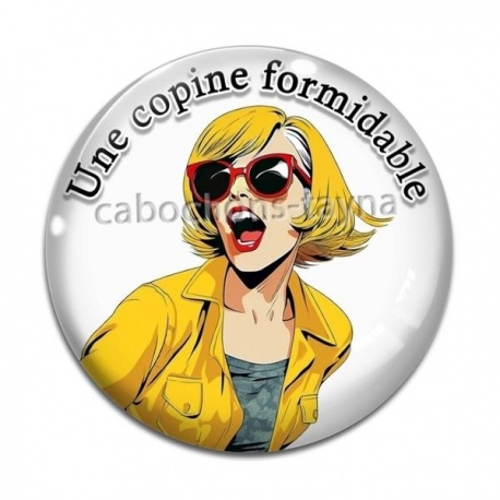 Cabochon Verre - une copine qui déchire