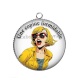 Pendentif Cabochon Argent - une copine qui déchire
